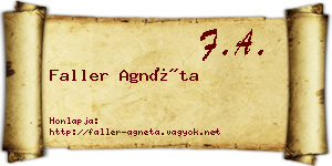 Faller Agnéta névjegykártya